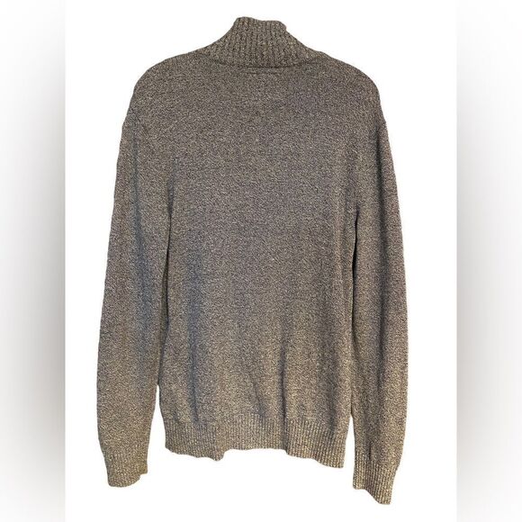 American Eagle Sz LT Heathered Gray Fisherman’s High Collar Zip Sweater - Picture 3 of 8